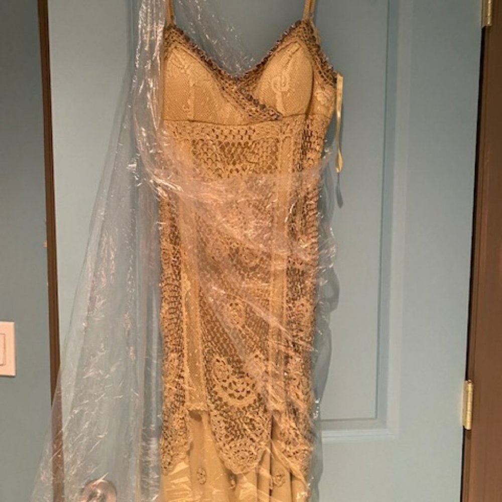 Vintage Sue Wong Nocturne Light Olive Green Beaded Dress Absolutely Gorgeous